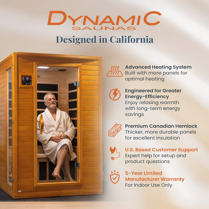 Andora 2-Person Low EMF FAR Infrared Sauna, Canadian Hemlock — product view 5