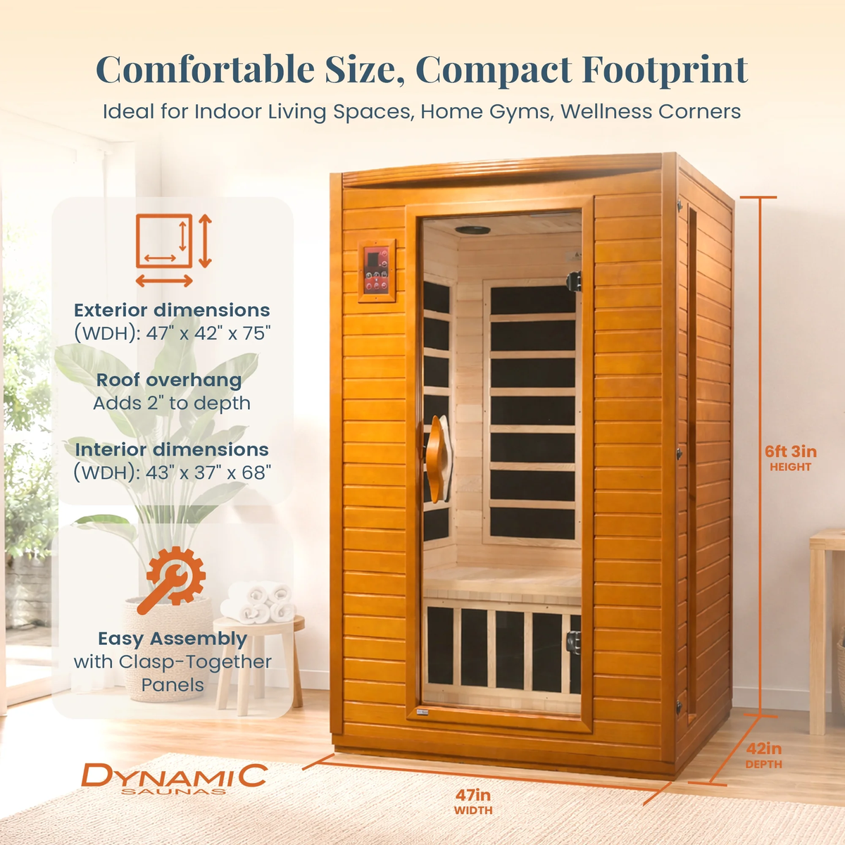 Andora 2-Person Low EMF FAR Infrared Sauna, Canadian Hemlock — product view 8