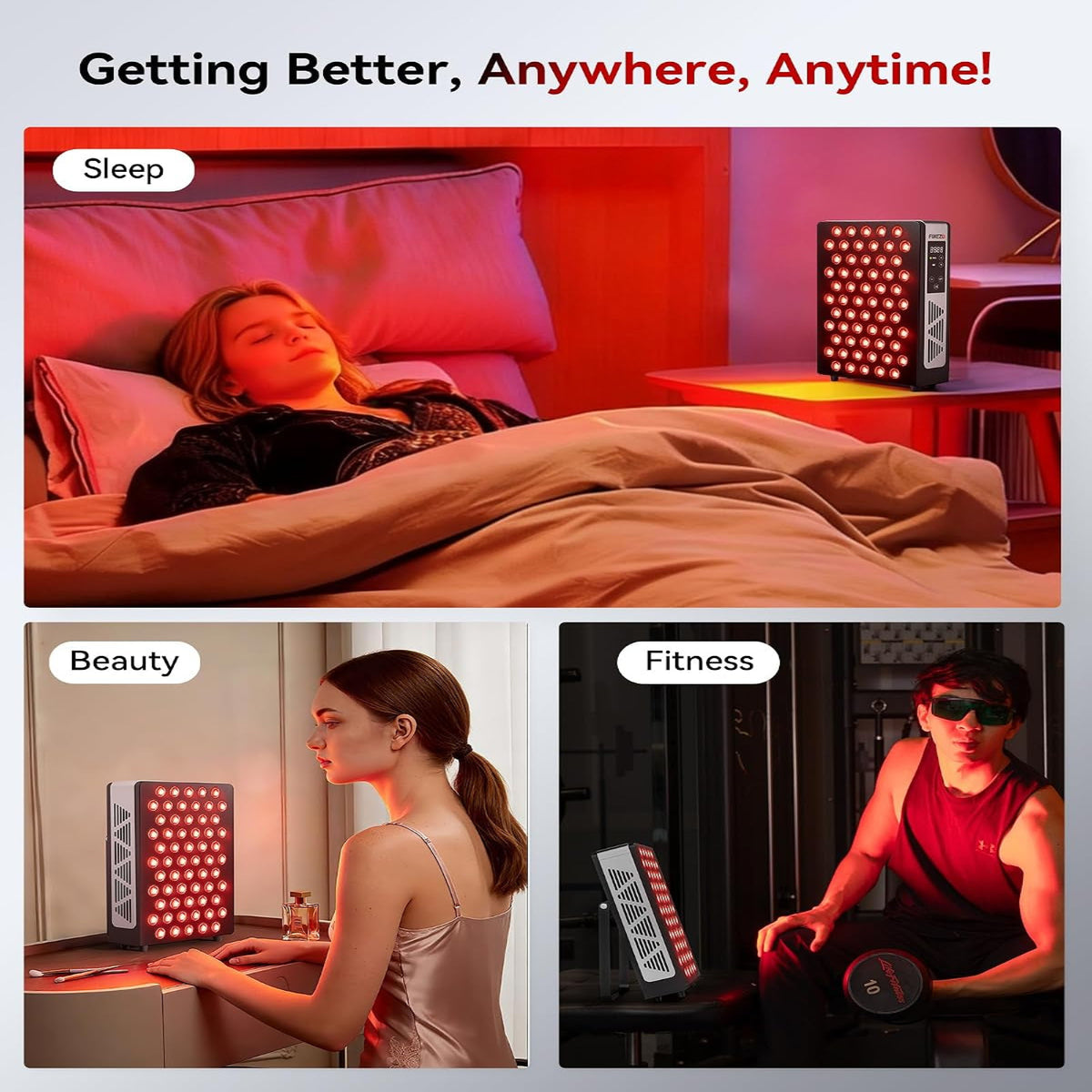 Red Light Therapy Panel for Full Body Face, Dual Chip 660Nm 850Nm — product view 7